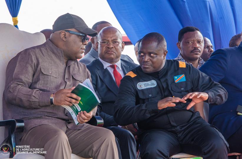 Félix Tshisekedi et Mohindo Nzangi lors du lancement de la campagne agricole à Kinshasa