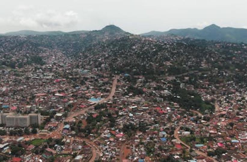 Vue aérienne de la ville de Bukavu, chef-lieu de la province du Sud-Kivu dans l'Est de la RDC 