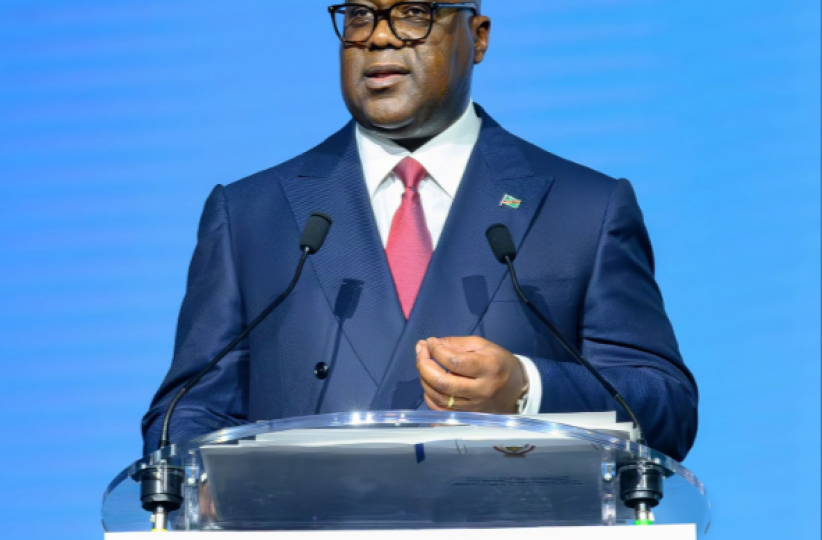 Le président Félix Antoine Tshisekedi au Forum africain sur l'eau, à Ndjamena.