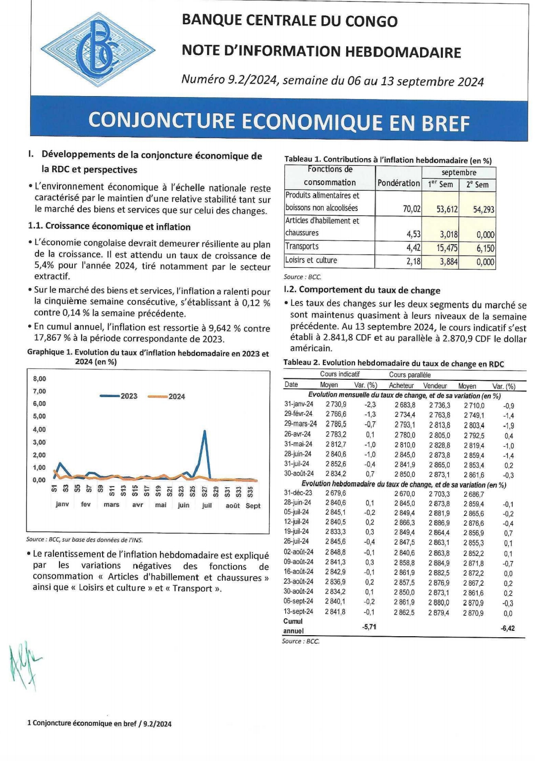 Note de conjoncture économique 