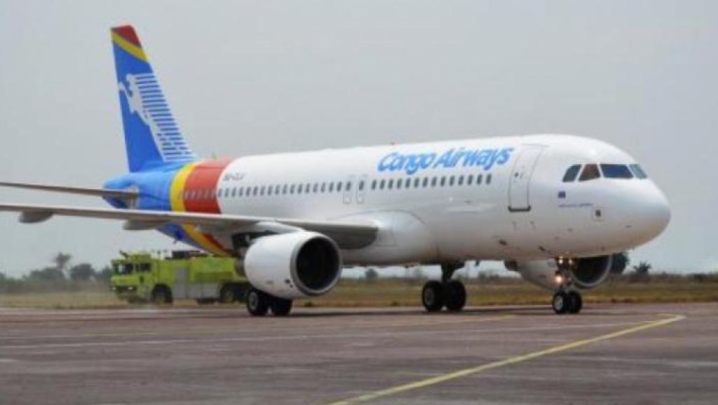 Un avion de Congo Airways sur le tarmac de l'aéroport de Ndjili. Photo d'ilustration