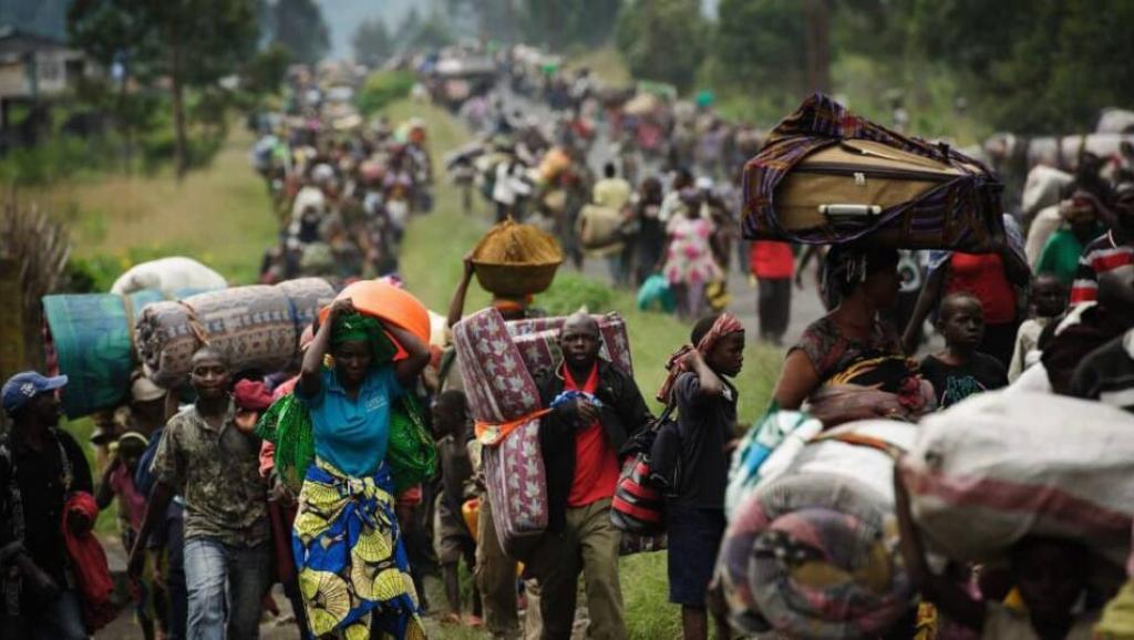 Une horde des déplacés dans la partie Est de la RDC. Photo d'illustration 