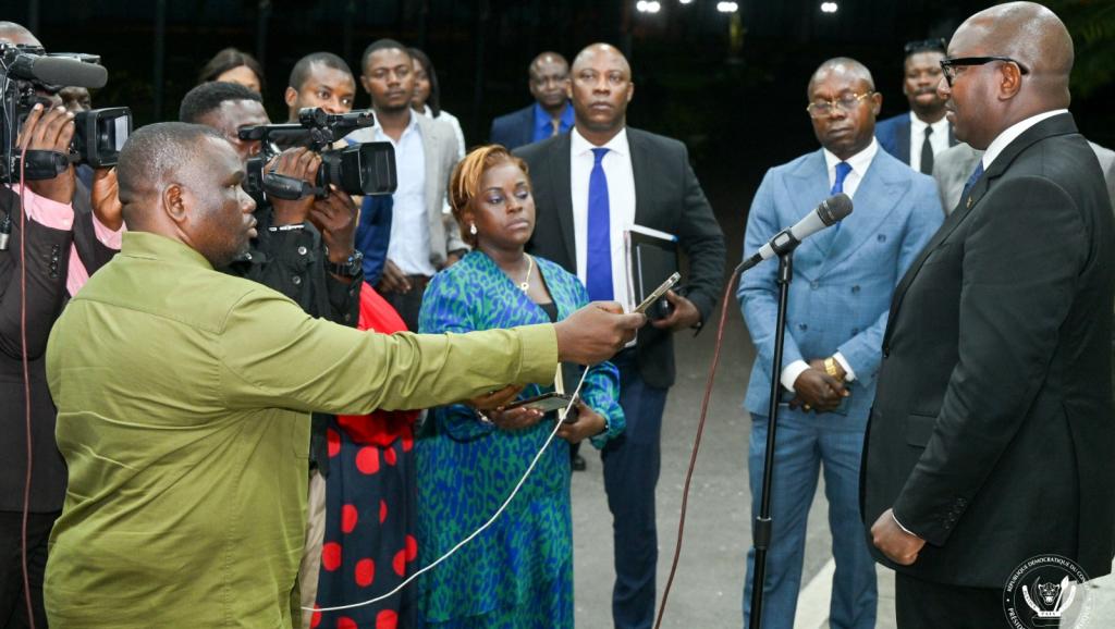 Le Premier Ministre Sama Lukonde s'exprimant après la présentation de sa démission auprès du président de la République 