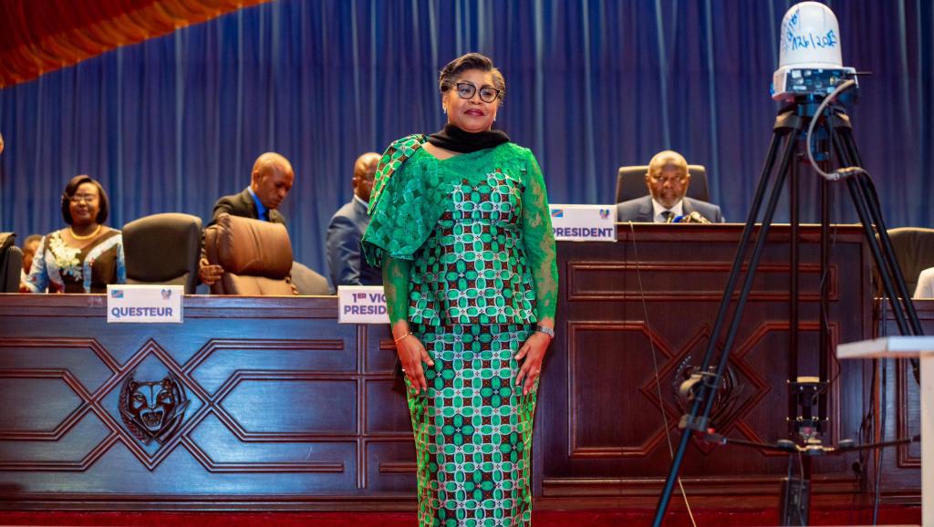 La Première Ministre Judith Suminwa,  lors de la plénière d’investiture du Gouvernement 