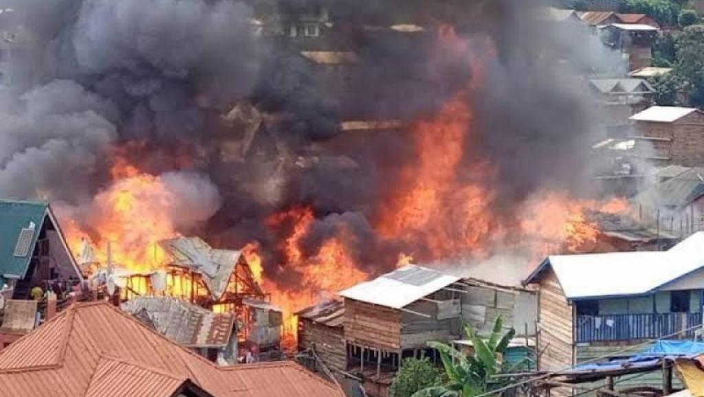 Vue d'un incendie. Photo d'illustration