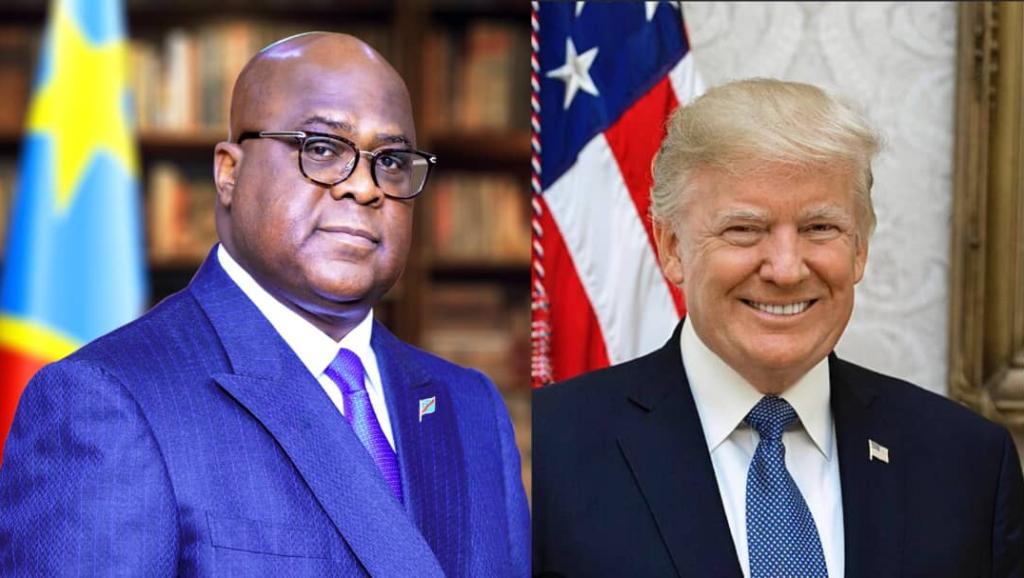 Félix Tshisekedi et Donald Trump, respectivement présidents de la RDC et des USA