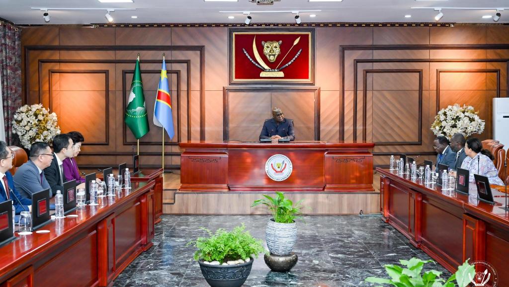 Félix Tshisekedi et la délégation chinoise 