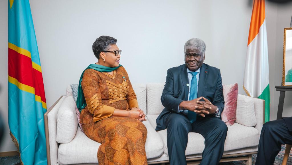 Judith Suminwa et Robert Beugré, respectivement premiers ministre de la RDC et de la Cote d'Ivoire