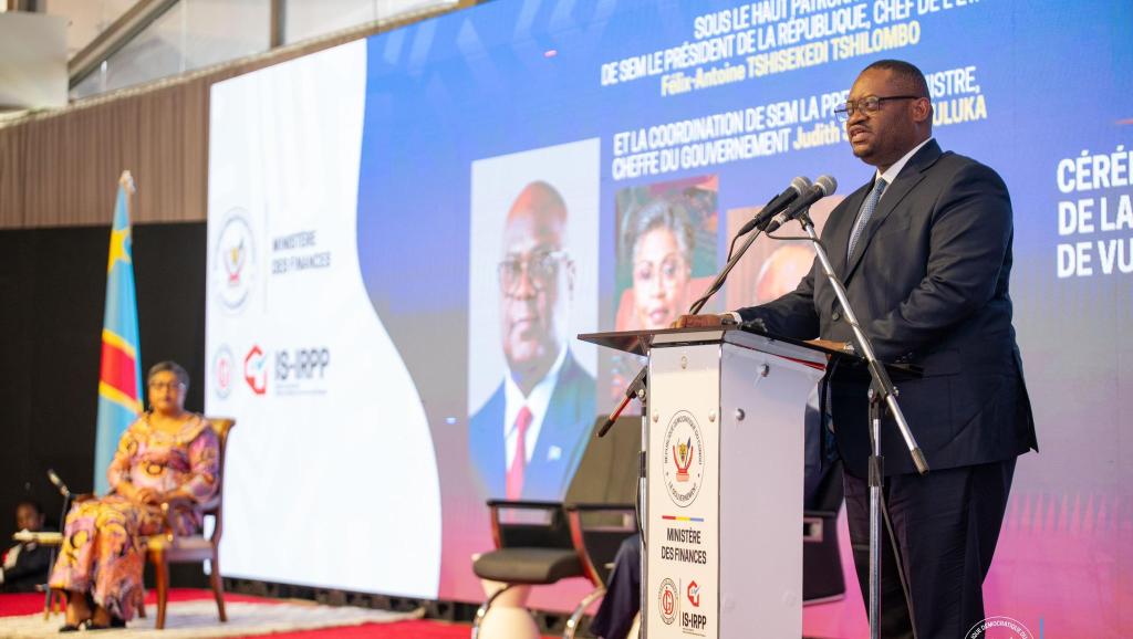 Doudou Fwamba, lors du lancement de la campagne de mobilisation pour l'entrée en vigueur de l'IS et IRPP à Kinshasa