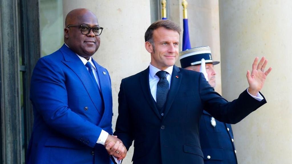 Félix Tshisekedi et Emanuel Macron, présidents de la RDC et de la France