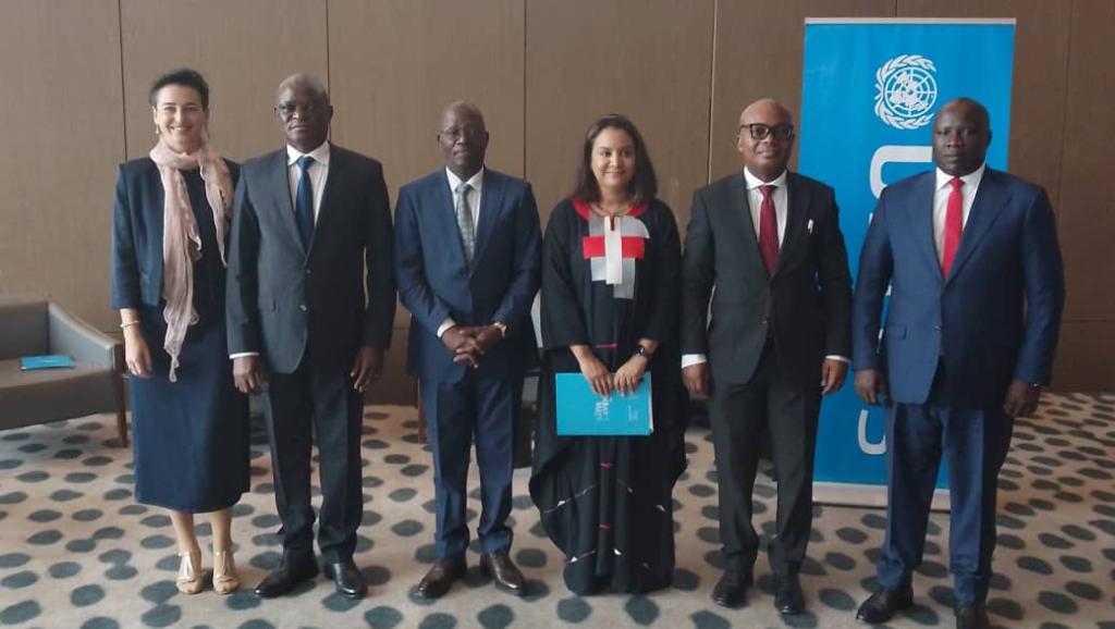 Lors du lancement du projet "Fonds de consolidation pour la paix III à l'hôtel Hilton à KInshasa 