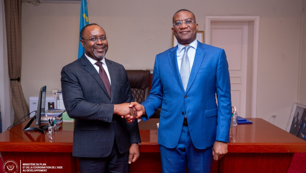 Le ministre en charge du Plan, Guylain Nyembo, et directeur des opérations de la Banque mondiale, après leur rencontre de  jeudi 29 janvier 2026 à Kinshasa 