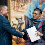 La PM Judith Suminwa recevant le président du Conseil Supérieur de la Magistrature Dieudonné Kamuleta 