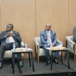 De g. à dr., le DG de VIDERAY Congo, Patrick Mfueni, le SG à l'Industrie, Parfait Ntabala, et le DG de l'OCC, Etienne Tshimanga