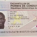 Spécimen du permis de conduire congolais. Droits tiers