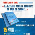 Affiche de l'activité de vernissage de l'ouvrage "La bataille pour la stabilité du taux de change..."