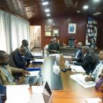 Les syndicalistes de la RTNC autour de Patrick Muyaya, ministre de la communication et des médias 
