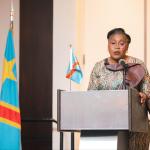 Judith Suminwa, première ministre, lors du lancement du Forum RDC-USA à Washington 