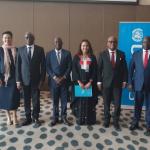 Lors du lancement du projet "Fonds de consolidation pour la paix III à l'hôtel Hilton à KInshasa 