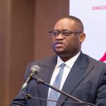 Doudou Fwamba, ministre de Finances, lors d'une rencontre de haut niveau organisée par la Chambre de commerce américaine, la Présidence de la République et l’Ambassade des États-Unis à Kinshasa 