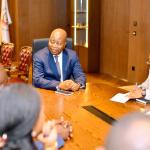 Lors des échanges avec le ministre provincial du Budget de la province de la Tshopo, Senold Tandia et la délégation de CSAC