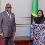 Le président Félix Tshisekedi reçu par son homologue tanzanienne Samia Suluhu Hassan.