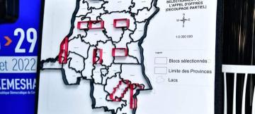 La carte de localisation des blocs pétroliers et gaziers