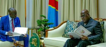 Le président de la République recevant L'Informateur à la Cité de l'uUnion africaine 