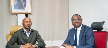Patrick Muyaya et Julien Paluku, respectivement ministres congolais de la communication et du commerce extérieur 