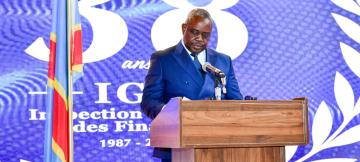 Christophe Bitasimwa, l'Inspecteur principal de l'IGF lors de la célébration de 38ième anniversaire à Kisnhasa