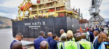 Jean-Pierre Bemba, ministre de Transports, et sa délégation au Port de Matadi, mercredi 17 septembre 2025 