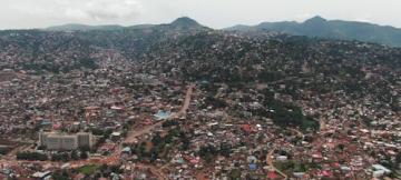 Vue aérienne de la ville de Bukavu, chef-lieu de la province du Sud-Kivu dans l'Est de la RDC 