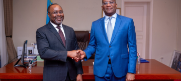 Le ministre en charge du Plan, Guylain Nyembo, et directeur des opérations de la Banque mondiale, après leur rencontre de  jeudi 29 janvier 2026 à Kinshasa 