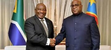Félix et Ramaphosa, respectivement présidents de la RSA et de la RDC