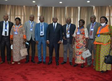 le Syndicat National des Magistrats du Congo (SYNAMAC) avec le premier ministre. Ph. Droits tiers.