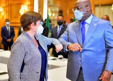 Félix Tshisekedi et Kristalina Géorgieva, DG du FMI. Ph. Droits tiers.