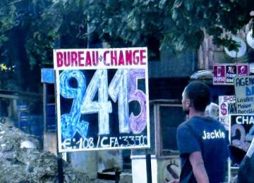 Affichage de taux de change.