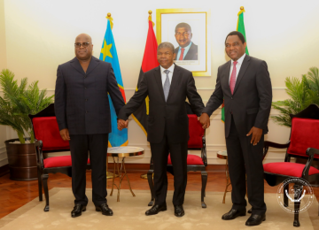 Les Chefs d'Etat Félix Tshisekedi de la RDC, João Lourenço de l’Angola et Hakainde Hichilema de la Zambie