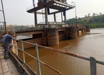 La baisse du niveau d'eau est visible à Zongo 