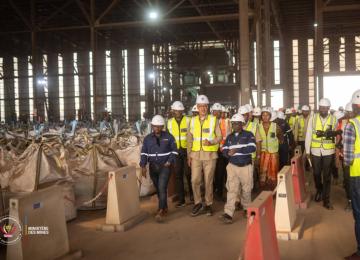 Le ministre des Mines en visite dans les installations de Kamoa Copper