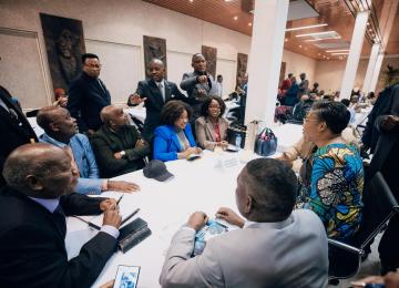 La Première ministre Judith Suminwa échangeant avec la diaspora congolaise à Bruxelles 