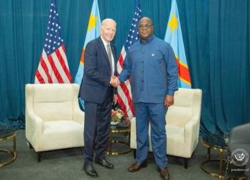 Félix Tshisekedi et Joe Biden en Angola. Photo d'illustration 