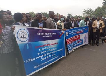Les magistrats en sit-in à Kinshasa