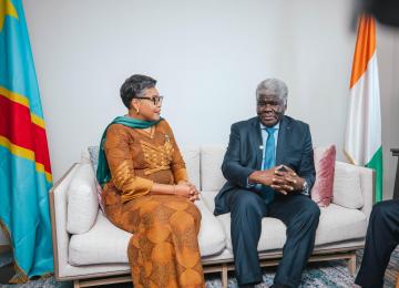 Judith Suminwa et Robert Beugré, respectivement premiers ministre de la RDC et de la Cote d'Ivoire