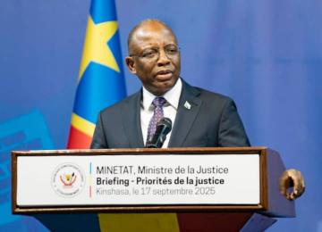 Guillaume Ngefa, nouveau ministre de Justice lors du briefing de ce mercredi 17 septembre 2025 à Kinshasa