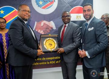 Lors de l' inauguration de la Chambre de commerce à Kinshasa 