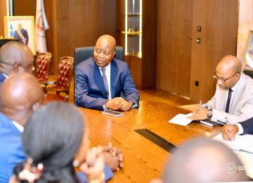 Lors des échanges avec le ministre provincial du Budget de la province de la Tshopo, Senold Tandia et la délégation de CSAC