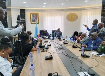La Cour des comptes en breifing presse à Kinshasa.