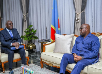 Félix Tshisekedi, président de la RDC et Christophe Bitasimwa, Inspecteur principal de l'IGF 