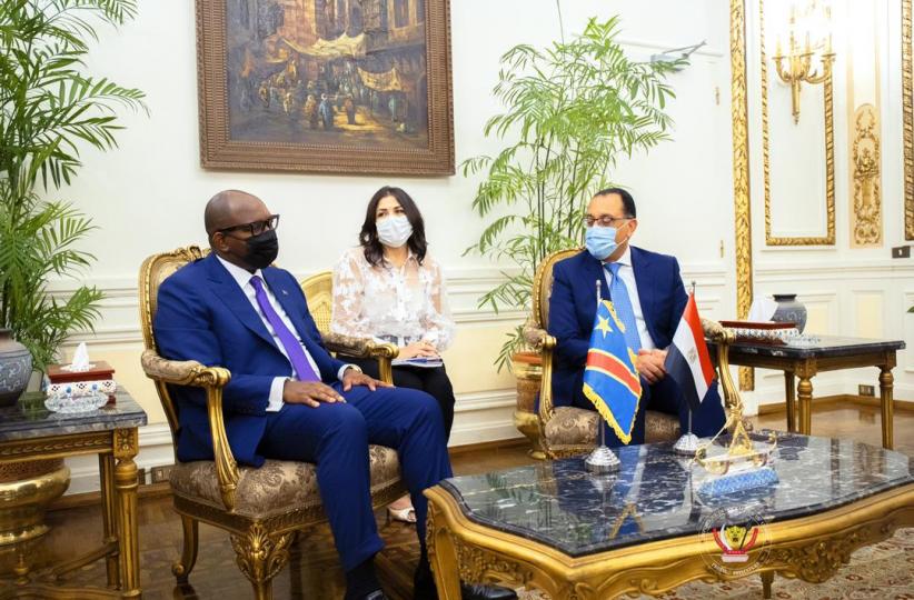 Le Premier Ministre Sama Lukonde et son homologue égyptien